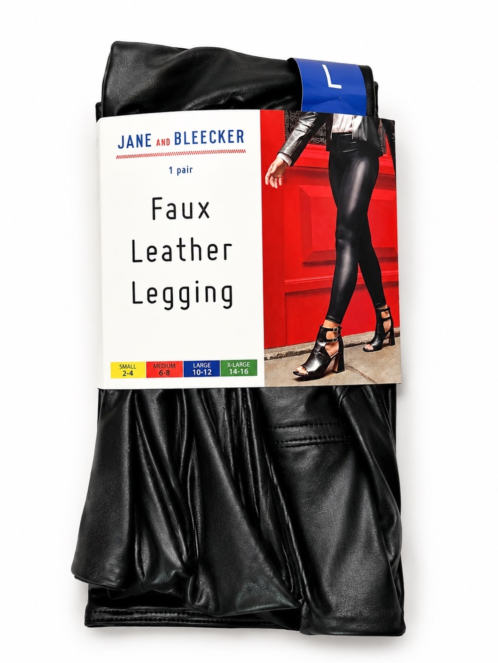 NWT Jane and Bleecker High-Rise Faux Leather Leggings - Black - Picture 4 of 4